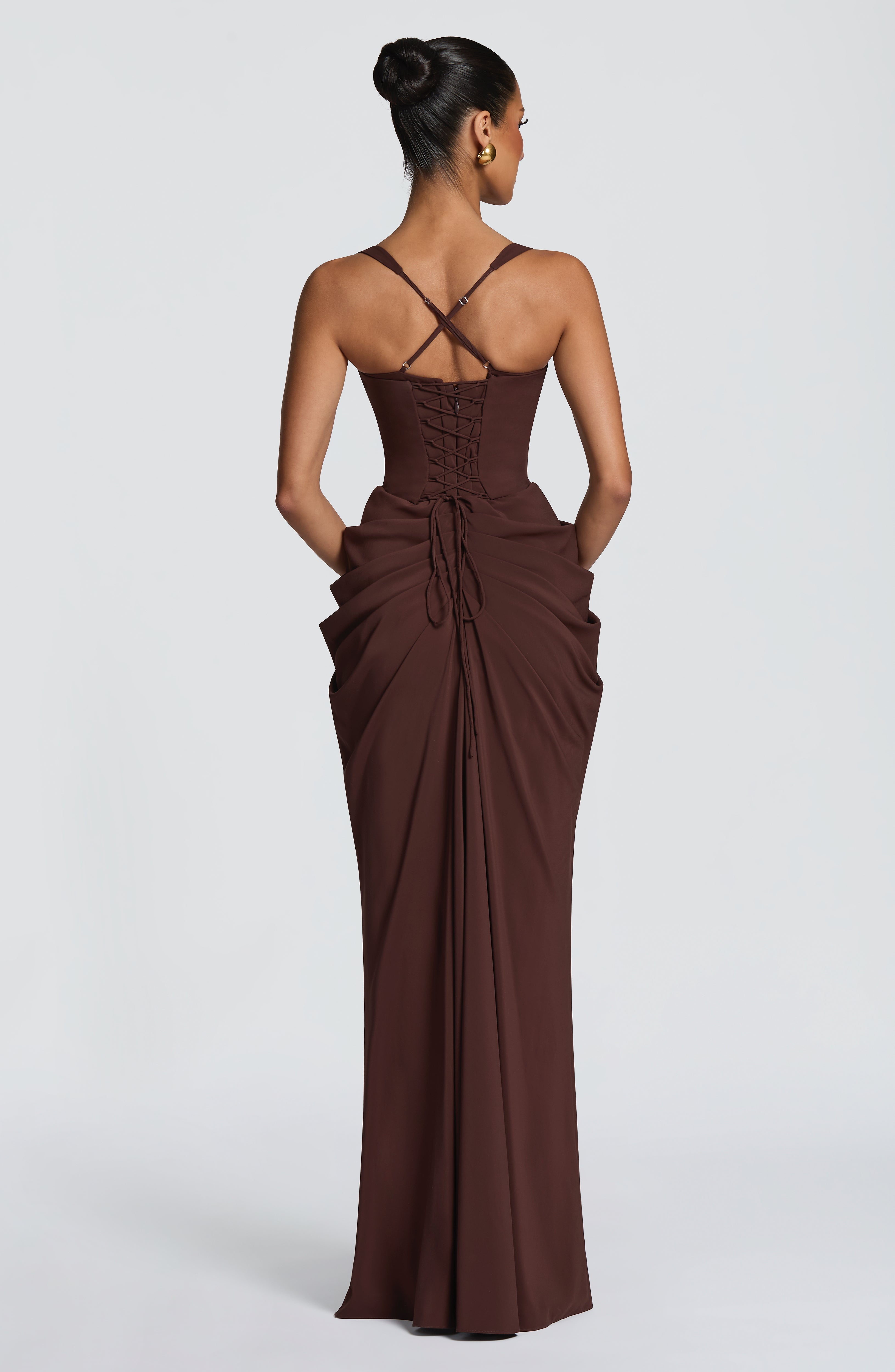 Lucille Maxi Dress - Plum Brown