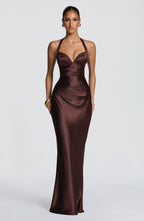 Ophelia Maxi Dress - Plum Brown