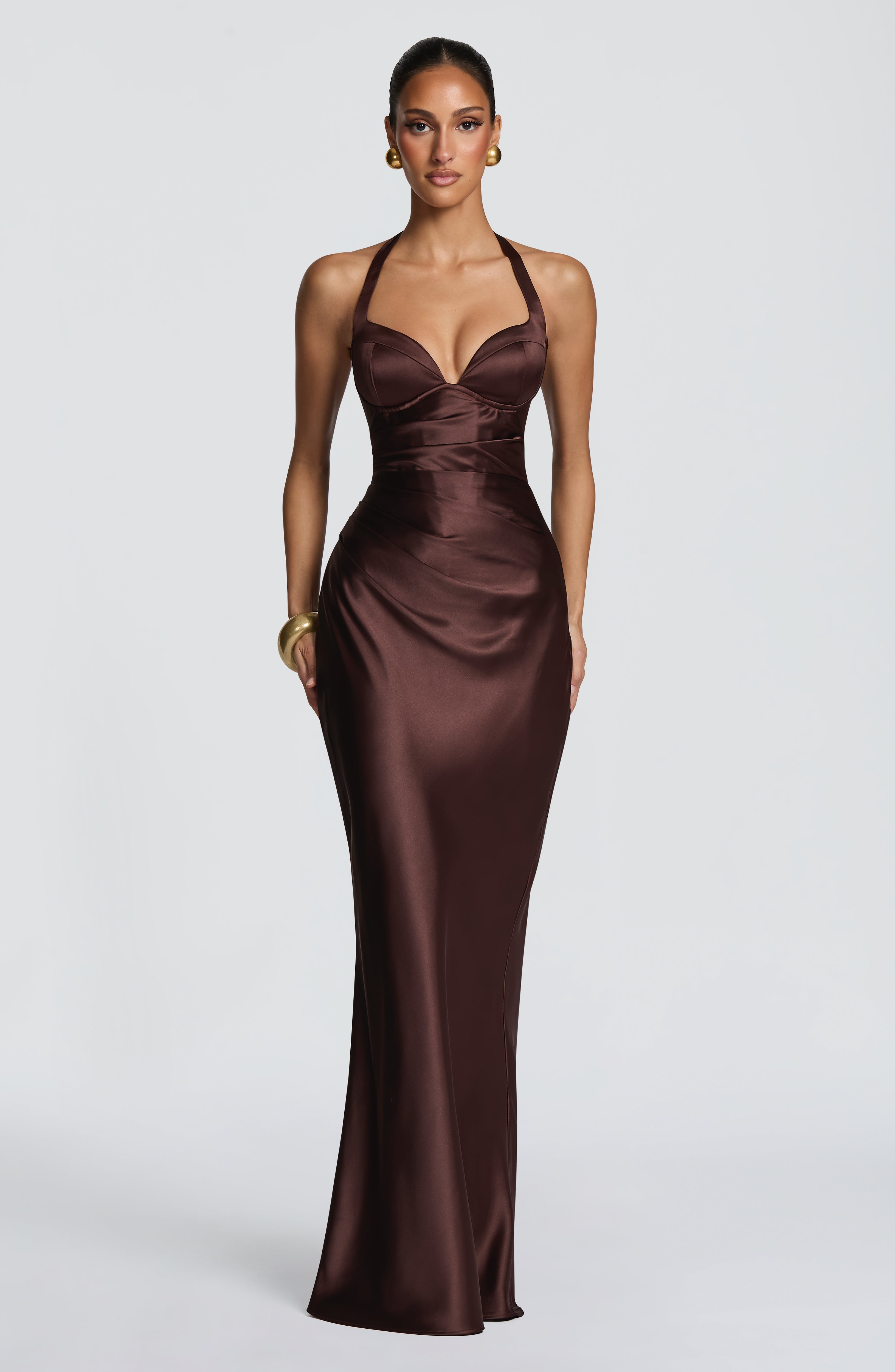Ophelia Maxi Dress - Plum Brown