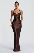 Ophelia Maxi Dress - Plum Brown