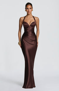 Ophelia Maxi Dress - Plum Brown