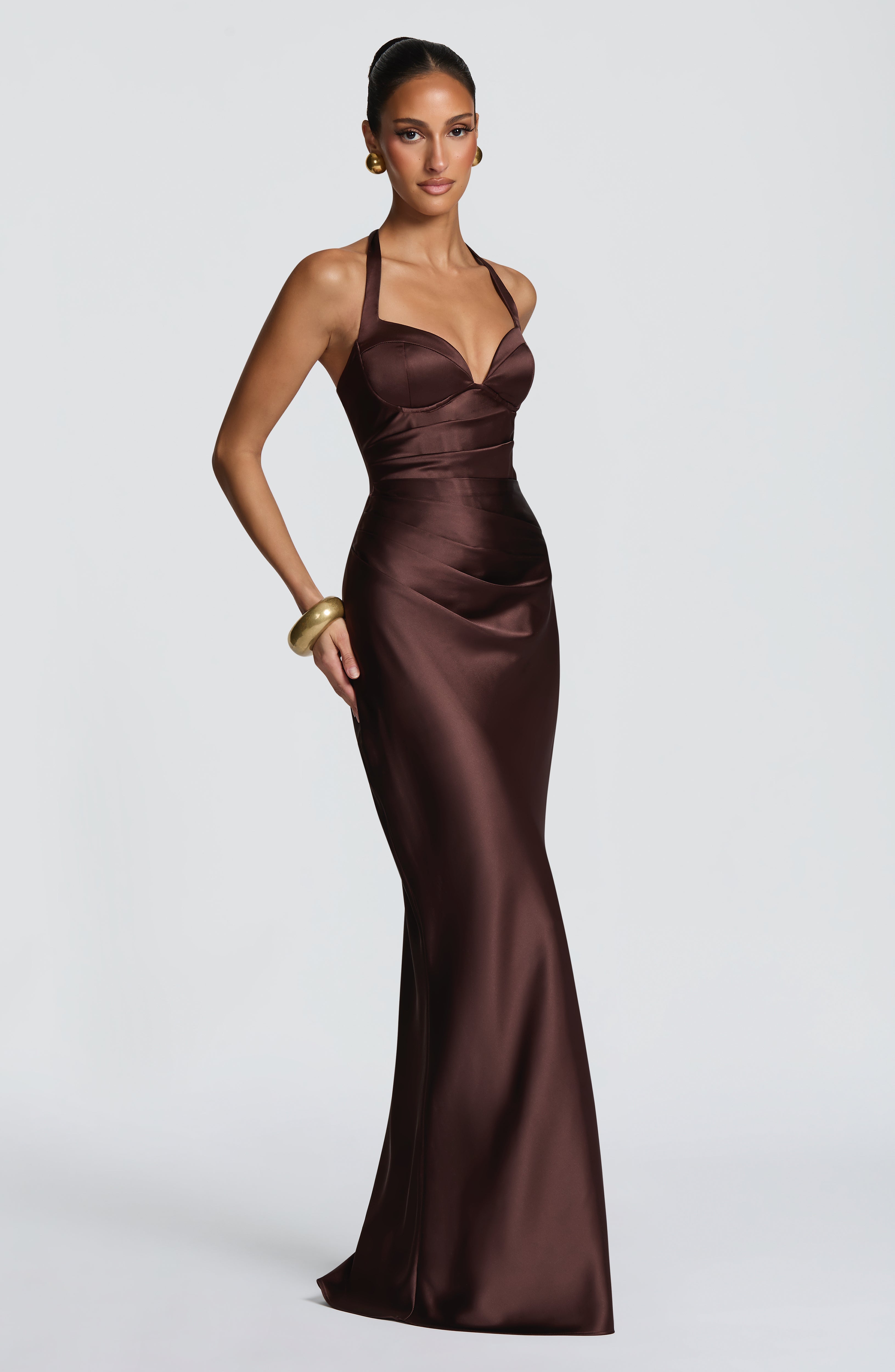 Ophelia Maxi Dress - Plum Brown