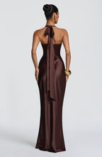 Ophelia Maxi Dress - Plum Brown