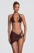 Pietra Triangle Bikini Top - Plum Brown
