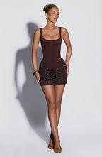 Yeona Mini Dress - Plum Brown