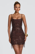 Blaise Mini Dress - Plum Brown