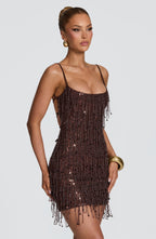 Blaise Mini Dress - Plum Brown