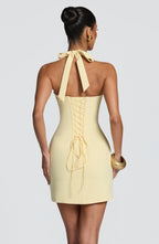 Cassia Mini Dress - Lemon