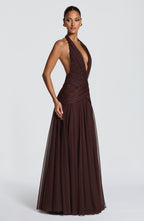 Cleo Maxi Dress - Plum Brown