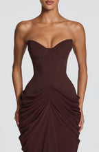 Chiara Maxi Dress - Plum Brown
