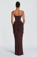 Chiara Maxi Dress - Plum Brown