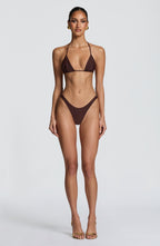 Suki Triangle Bikini Top - Plum Brown