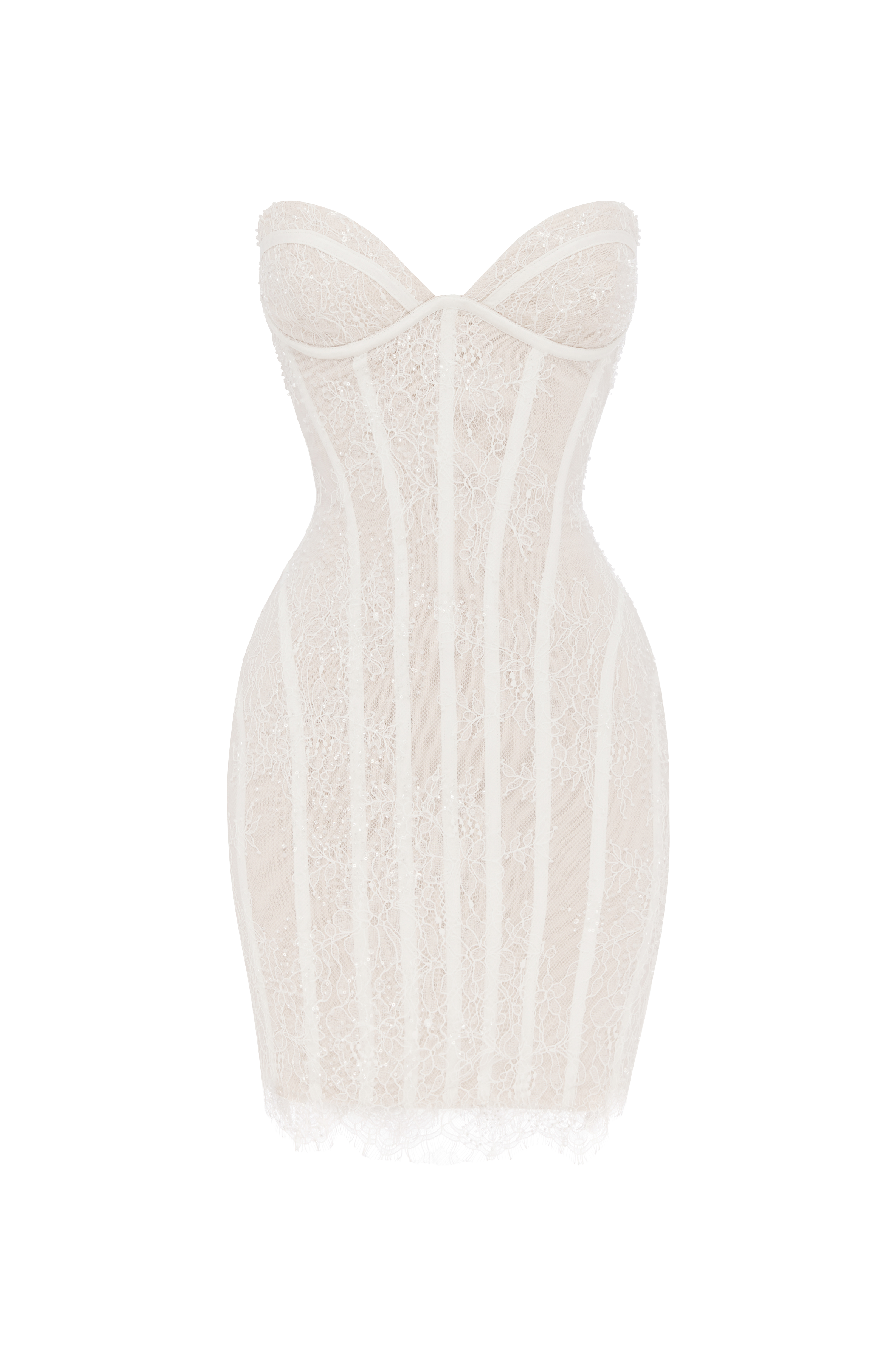 Sian Mini Dress - Ivory Embellishment