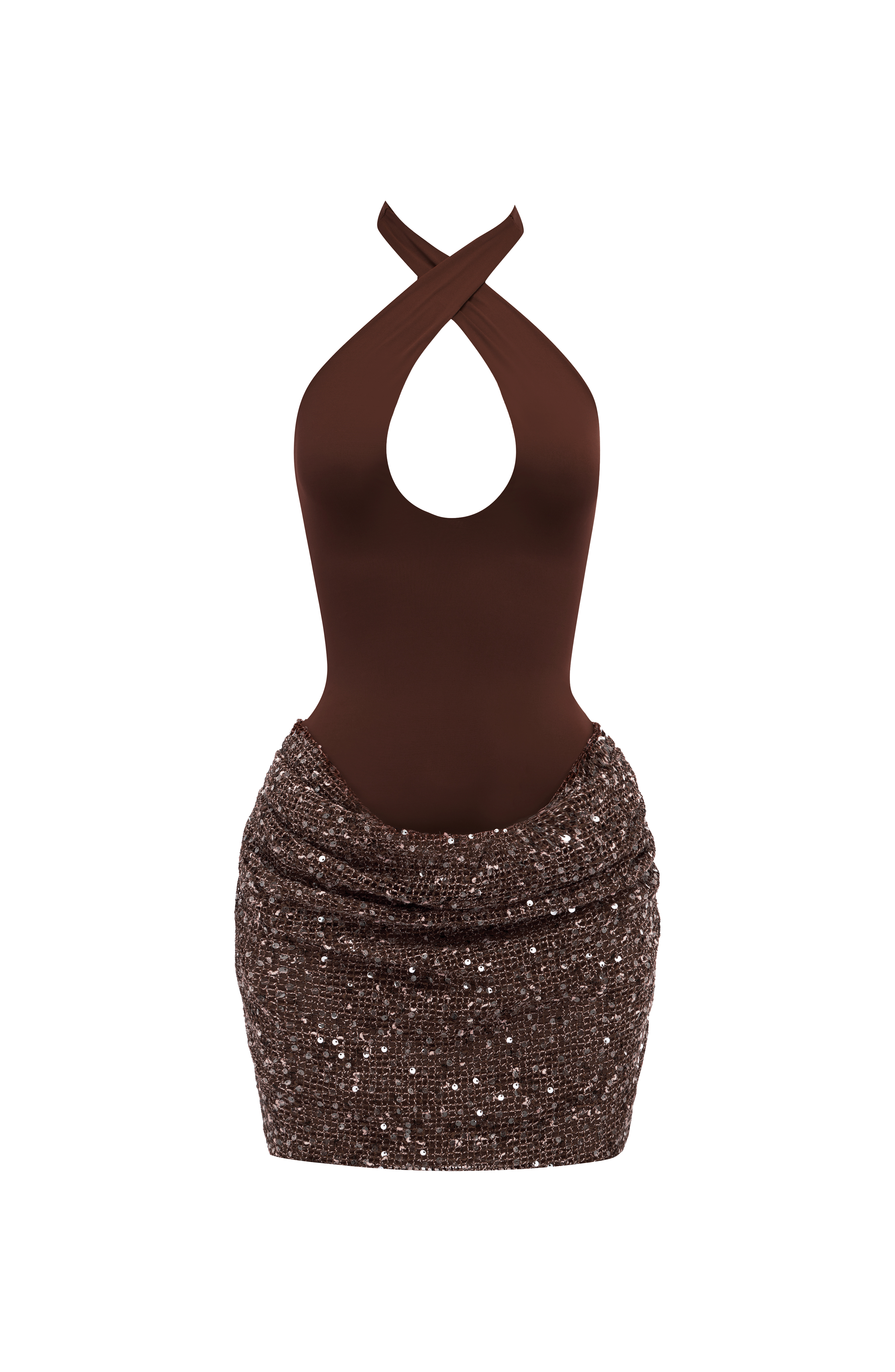 Solea Mini Dress - Plum Brown