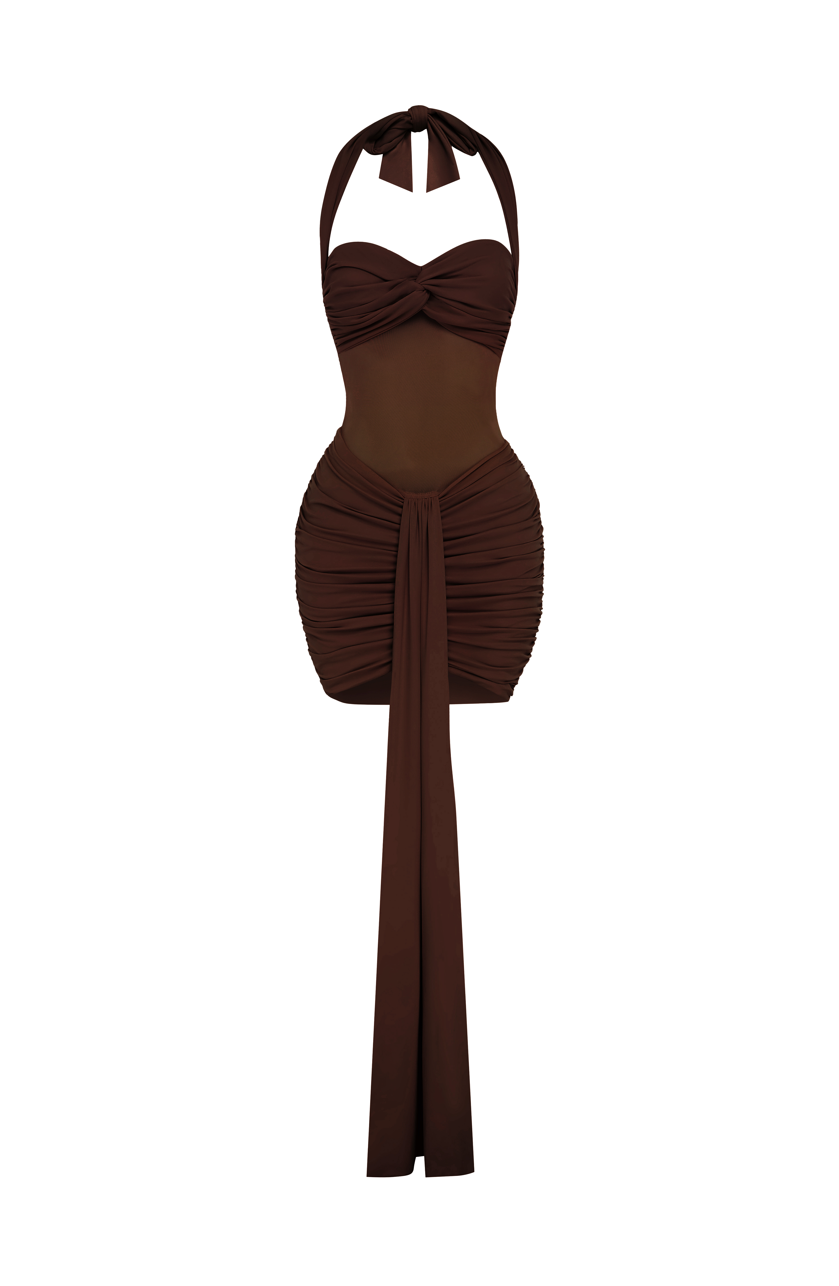 Vixen Mini Dress - Plum Brown