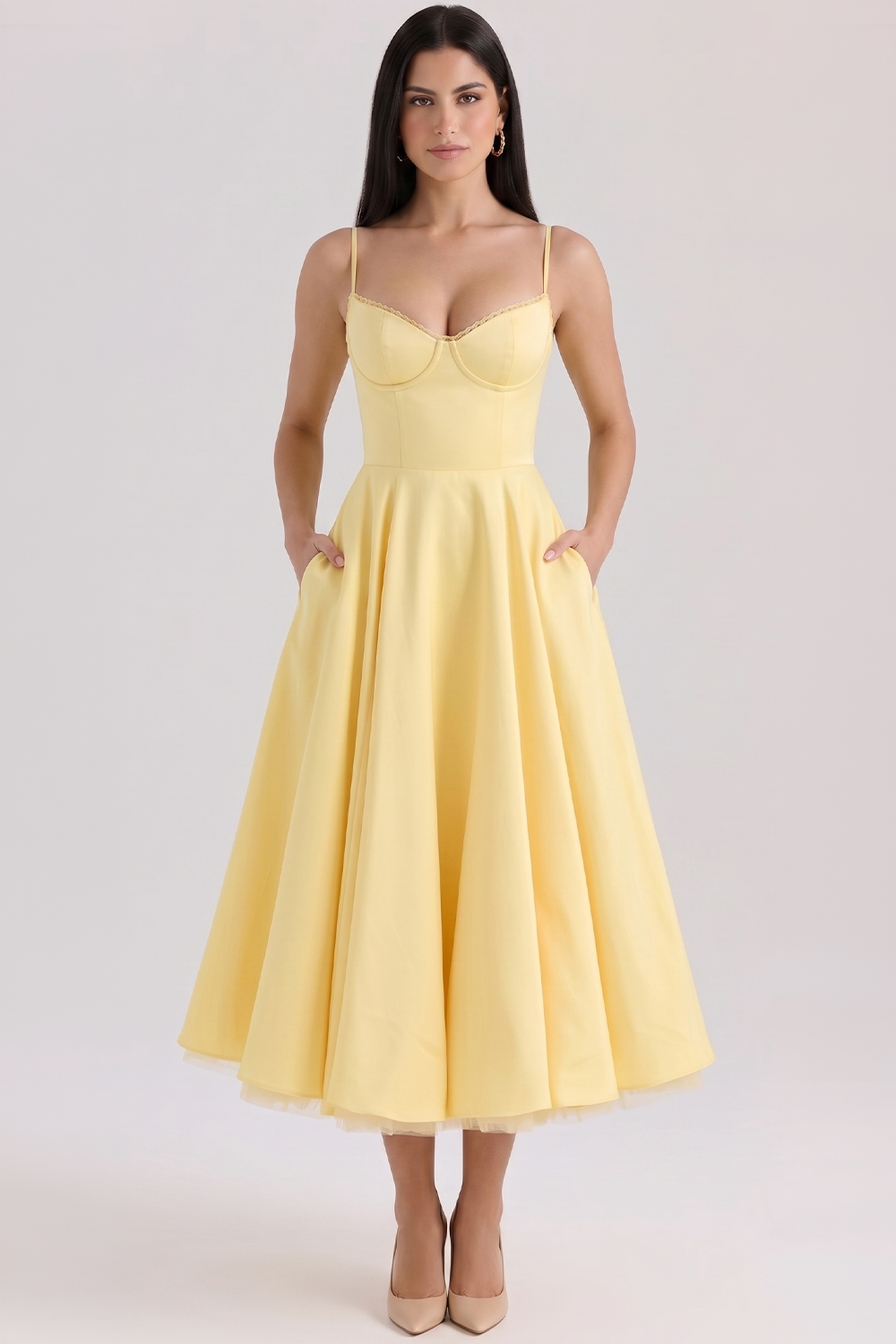 Cloe Midi Dress – Double-Layer Design