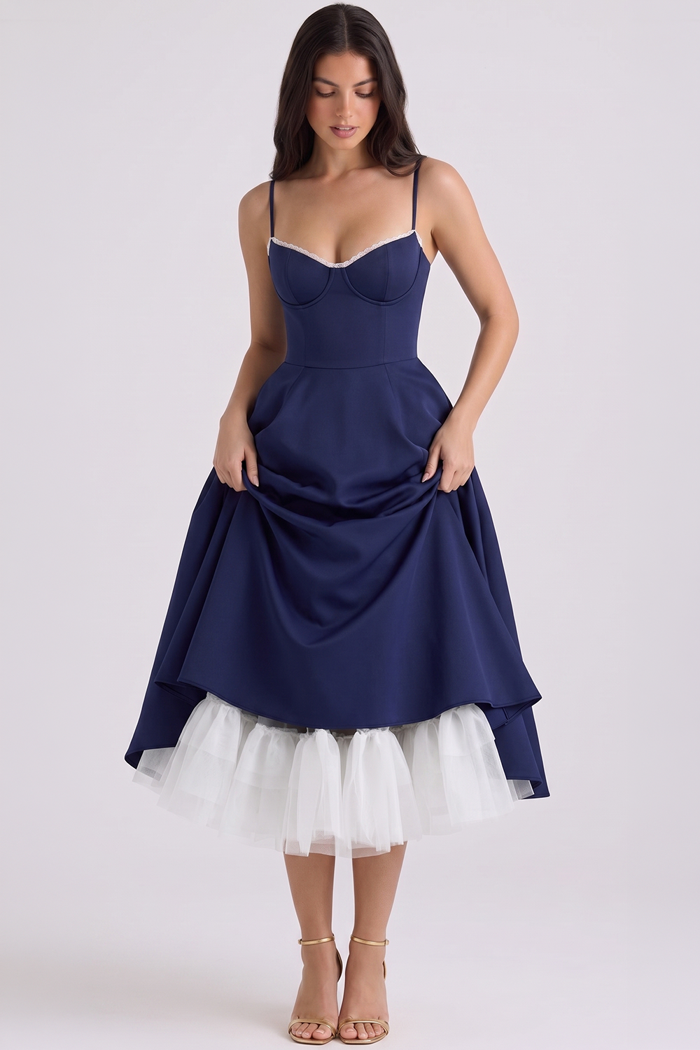 Cloe Midi Dress – Double-Layer Design