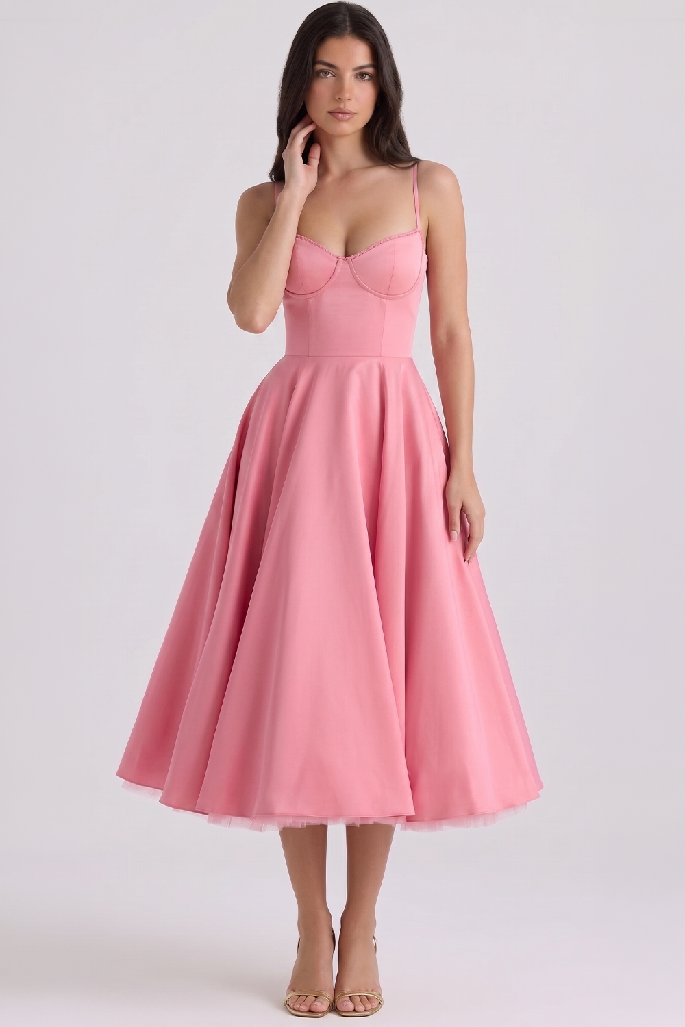 Cloe Midi Dress – Double-Layer Design