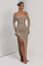 Adelphia Midi Dress - Beige