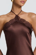 Agnetha Maxi Dress - Plum Brown