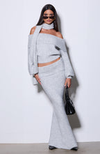 Andie Maxi Skirt - Light Grey Marl