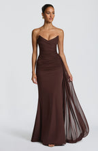 Ashika Maxi Dress - Plum Brown