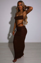 Aubery Maxi Skirt - Chocolate