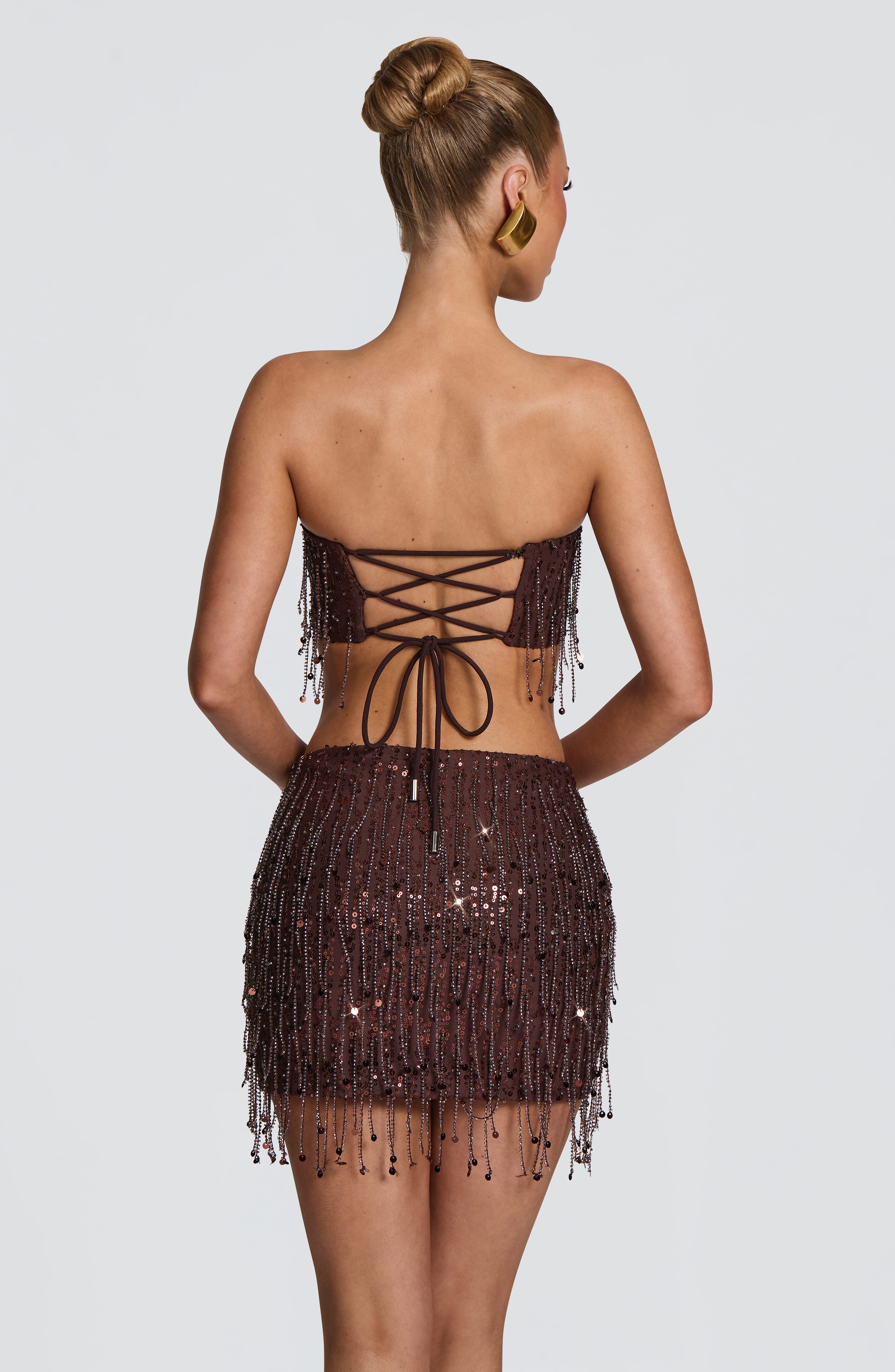 Blaise Mini Skirt - Plum Brown