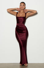Calanthe Maxi Dress - Cherry Lacquer