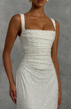 Calanthe Maxi Dress - Ivory Sparkle