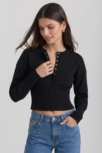 Natasha Tailored Bustier-Style Knit Cardigan