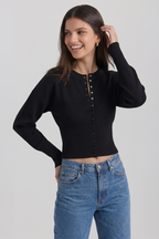 Natasha Tailored Bustier-Style Knit Cardigan