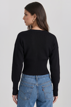 Natasha Tailored Bustier-Style Knit Cardigan