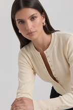Natasha Tailored Bustier-Style Knit Cardigan