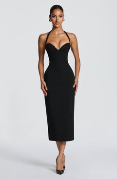 Cassia Midi Dress - Black