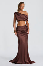 Claudette Maxi Skirt - Plum Brown