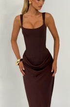 Cornelia Maxi Dress - Plum Brown