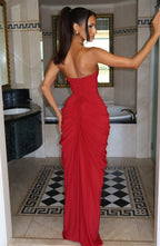 Cyra Maxi Dress - Deep Red
