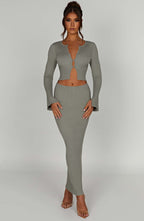 Elia Maxi Skirt - Khaki