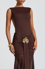 Fae Maxi Skirt - Plum Brown