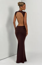 Fenella Maxi Dress - Plum Brown