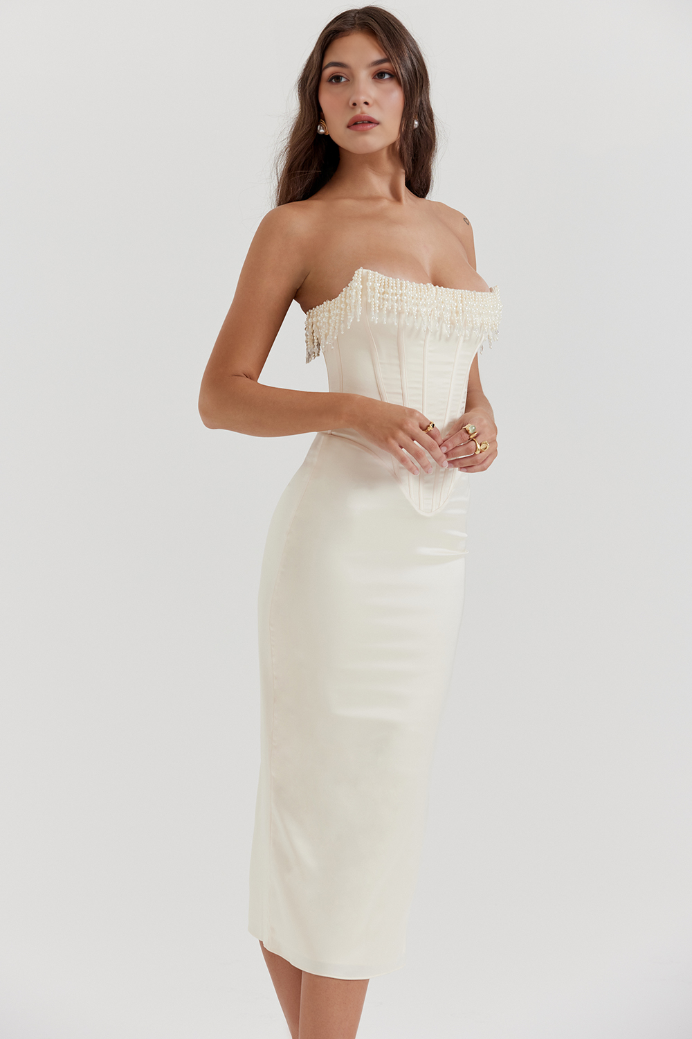 Luize Corset Set in White