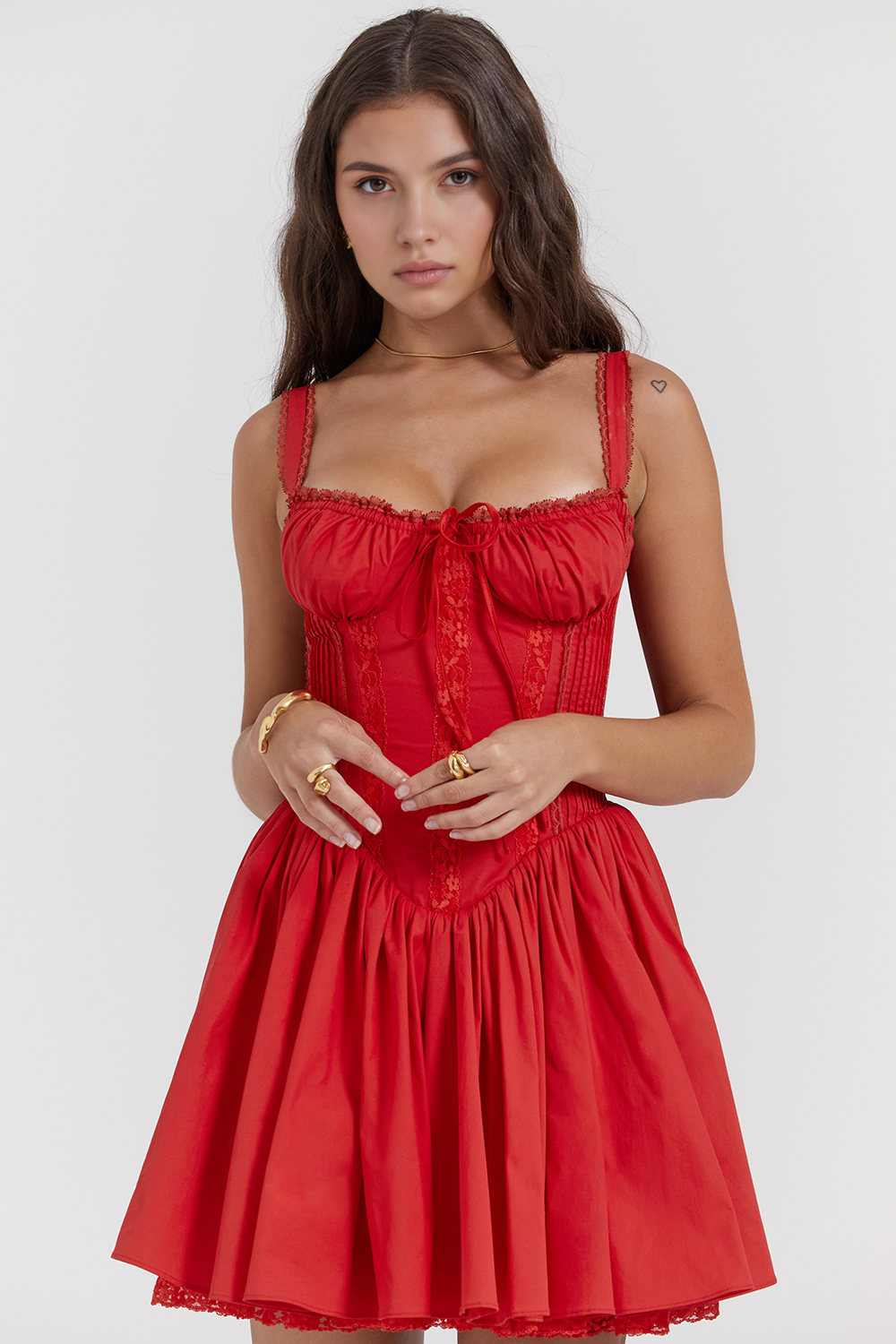 Bela Bustier Dress with Lace Details