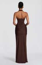 Gia Maxi Dress - Plum Brown