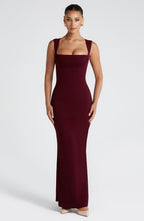 Helena Maxi Dress - Cherry Lacquer