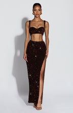 Inaya Maxi Skirt - Plum Brown