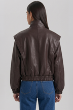 Elara Cropped Faux Leather Jacket