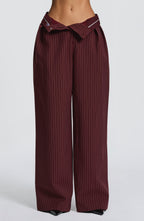 Kirsty Pants - Burgundy Pinstripe