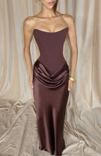 Maggie Maxi Dress - Plum Brown