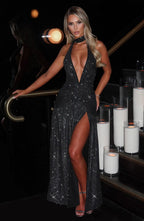 Melania Maxi Dress - Black Sparkle